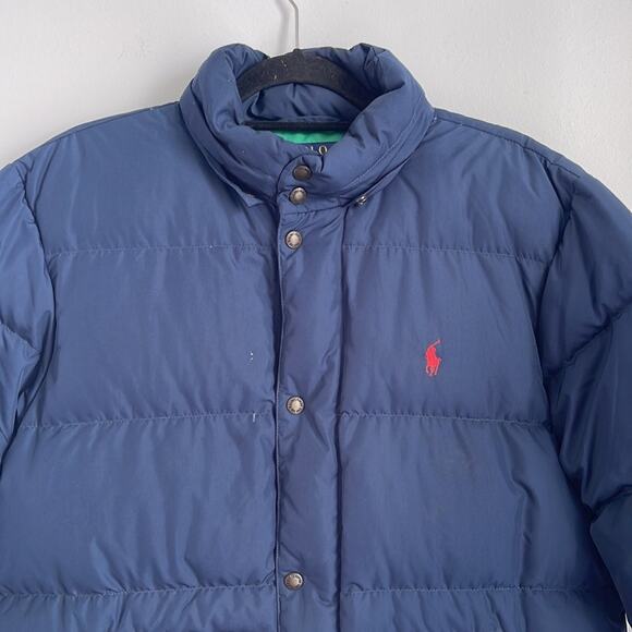Polo Ralph Lauren duck down mock neck snap front puffer winter coat sz M - Picture 2 of 10